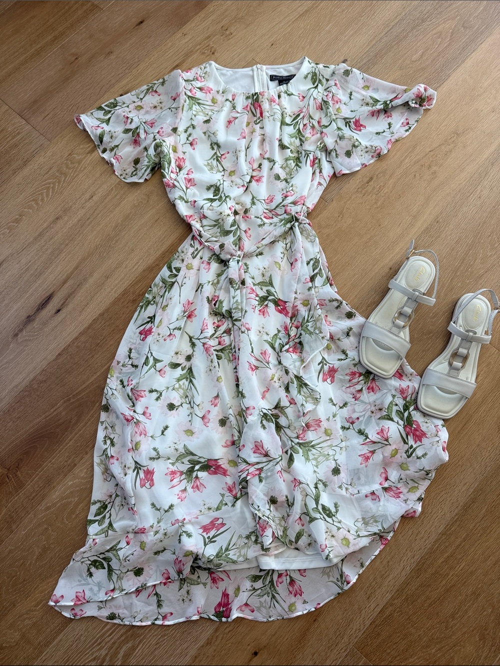 Jessica Howard Floral Ruffle High Low Dress. Size 12. NWT